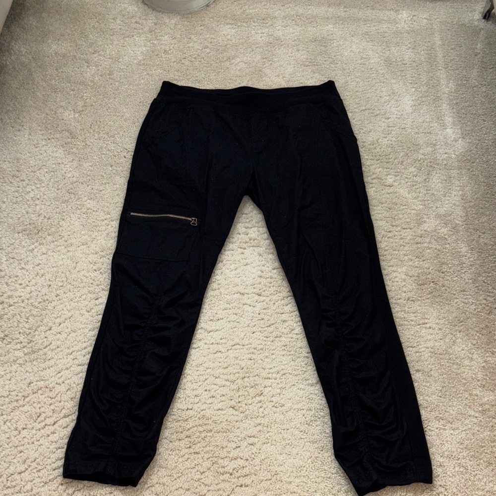Cargo Ruched Blk Pants